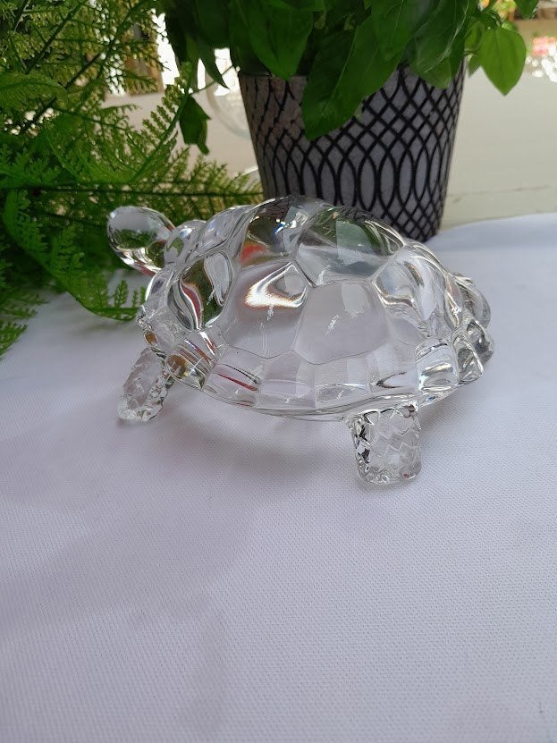 Dierenbeeldjes in kristal schildpad/paard, Verzamelen, Ophalen of Verzenden, Zo goed als nieuw, Dier