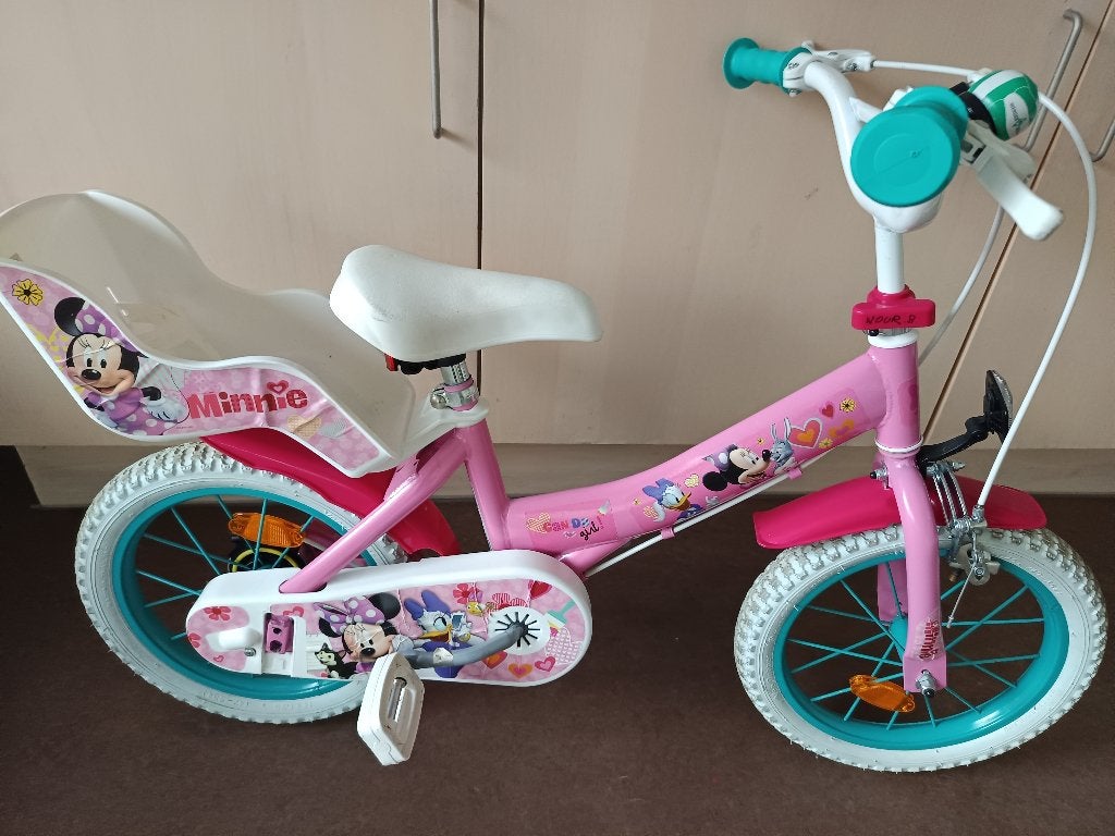 Vélo Mickey Minnie Disney, Vélos & Vélomoteurs, Frein sur jante, Comme neuf, Enlèvement, 14 pouces ou moins