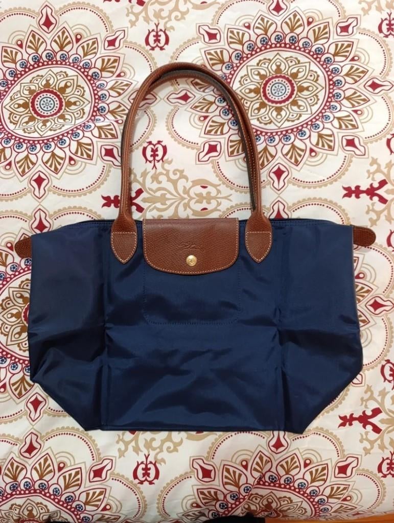 Sac à main Longchamp Le Pliage Original taille L, Envoi, Neuf, Bleu, Sac à main