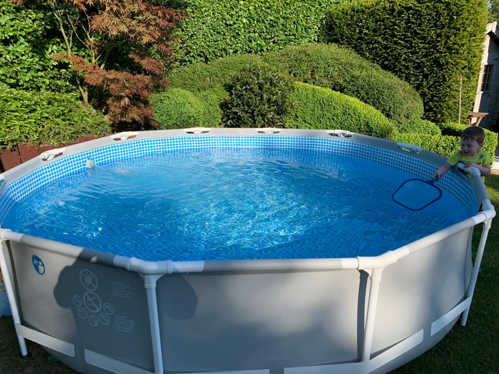 Set complet piscine Intex 3,7 m, Enlèvement, Comme neuf