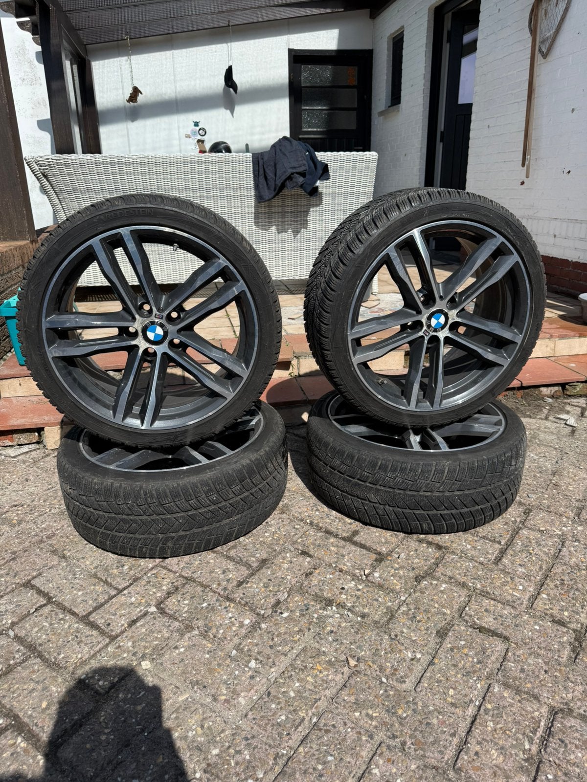 Orginele bmw 704m velgen met winterbanden, Ophalen, 19 inch, Winterbanden, Velg(en)