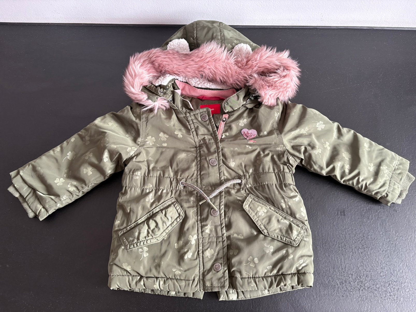 Warme, langere winterjas maat 80, Kinderen en Baby's, Babykleding | Maat 80, Ophalen of Verzenden, Zo goed als nieuw, Meisje, Jasje
