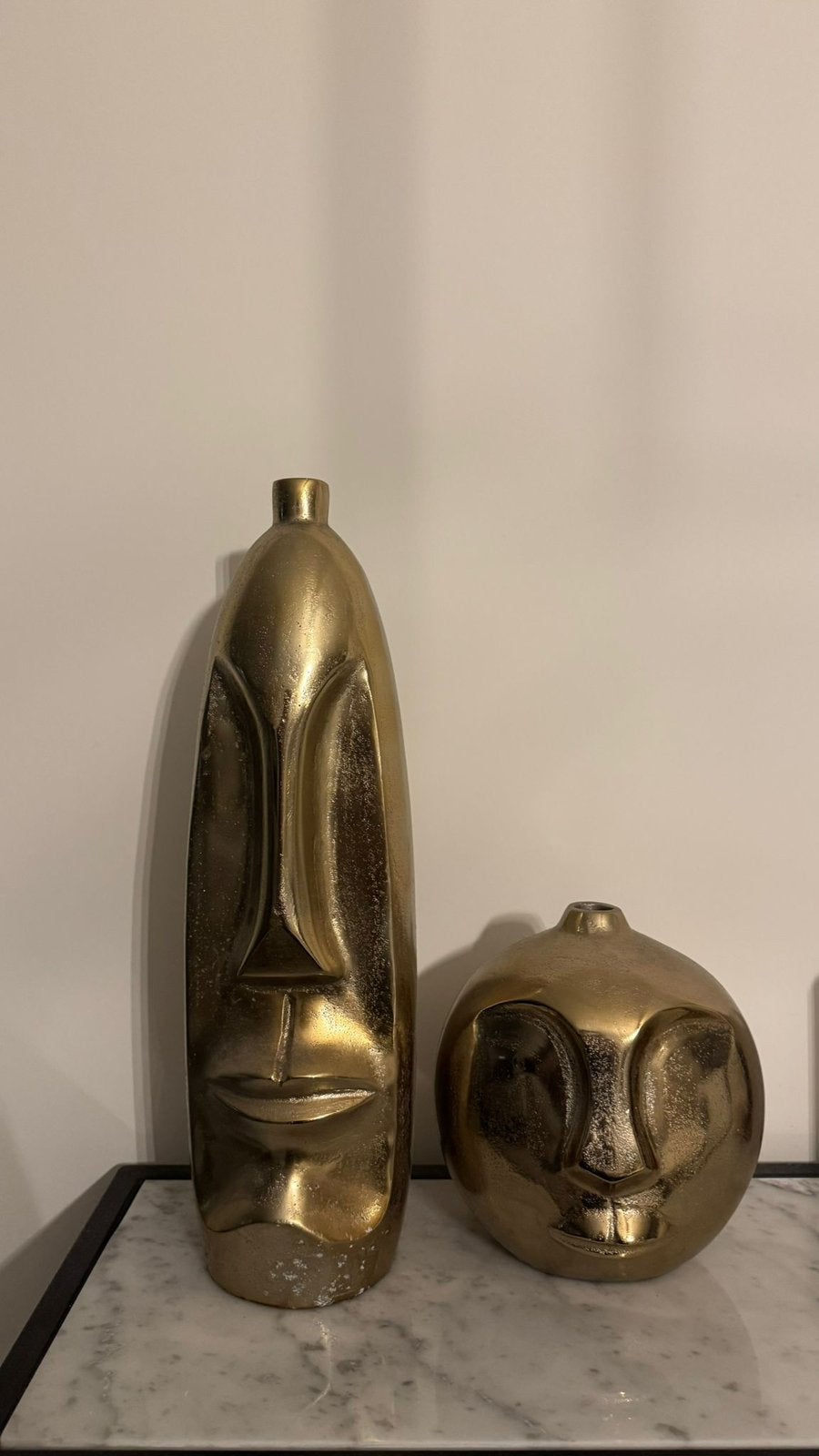 Ensemble de 2 vases décoratifs dorés, Antiquités & Art, Antiquités | Bronze & Cuivre, Enlèvement