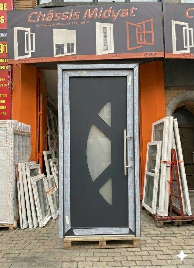 STOCK DEALS Porte d'entré Anthracite 650€, Bricolage & Construction, Enlèvement, Neuf, Fenêtre de façade ou Vitre