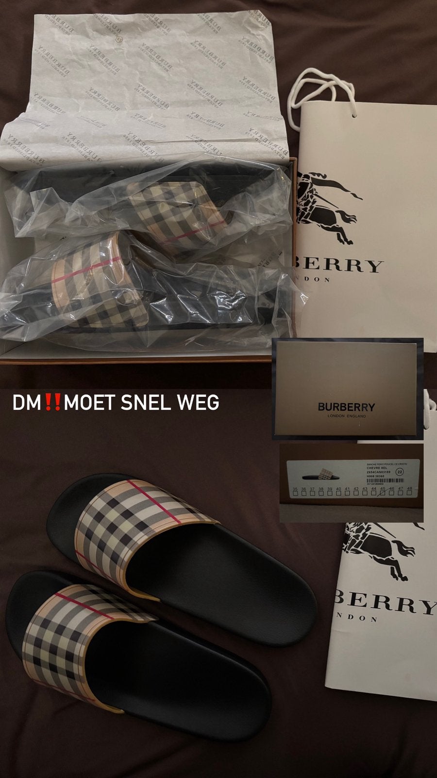 Burberry slippers nieuw nooit gebruikt!!, Kleding | Heren, Ophalen of Verzenden, Nieuw, Slippers