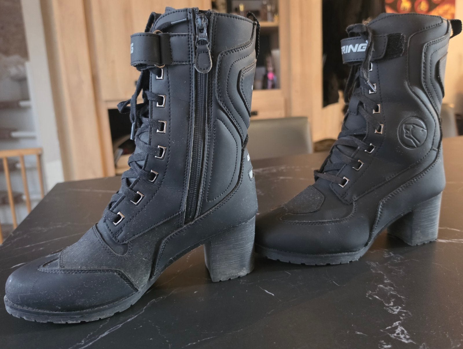 Dames moto laarzen met hakje maat 38, Motoren, Ophalen, Dames, Laarzen