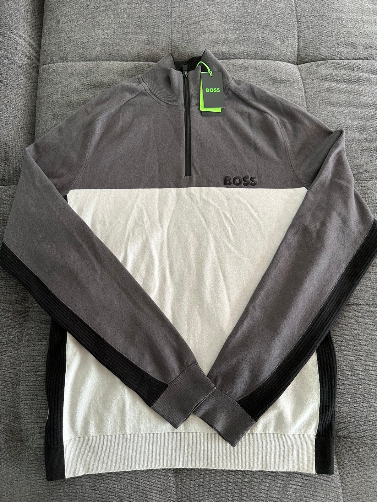 A vendre pull zippé Hugo Boss, Neuf, Gris, Enlèvement ou Envoi, Boss Hugo Boss