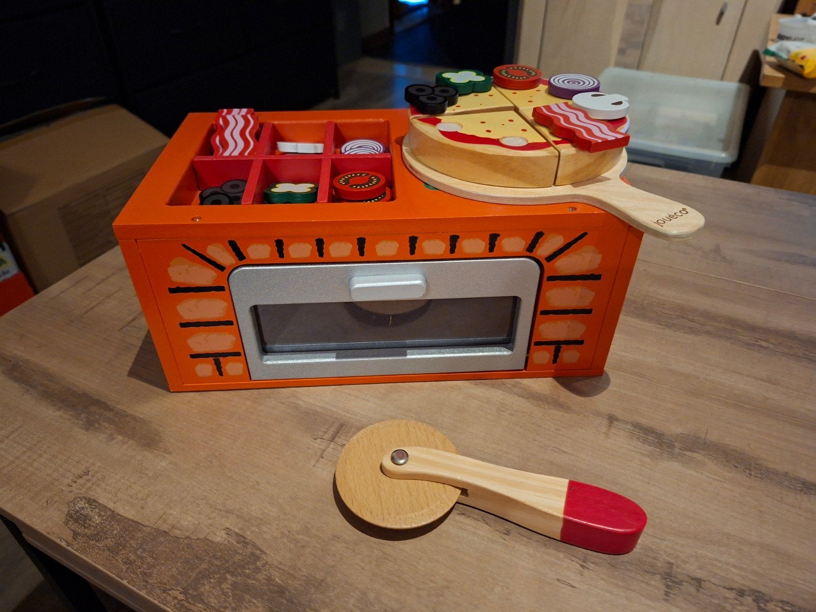 jouéco houten pizza oven, Ophalen of Verzenden, Gebruikt, Hout, Speelkeuken-accessoire
