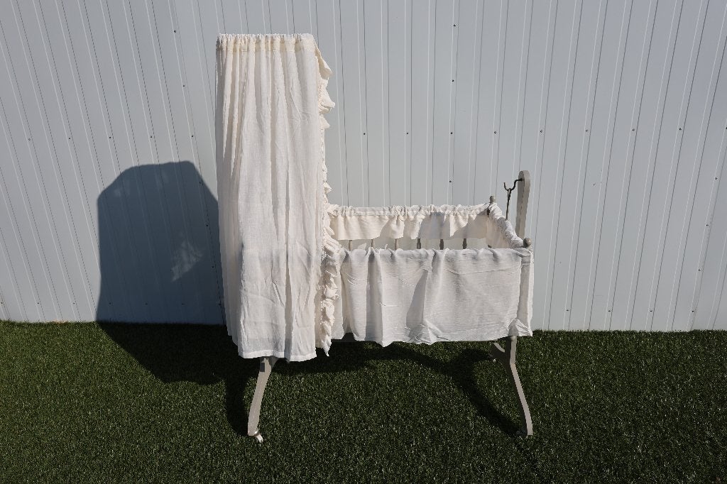 vintage babywieg met randbekleding, Ophalen, Gebruikt, Wieg