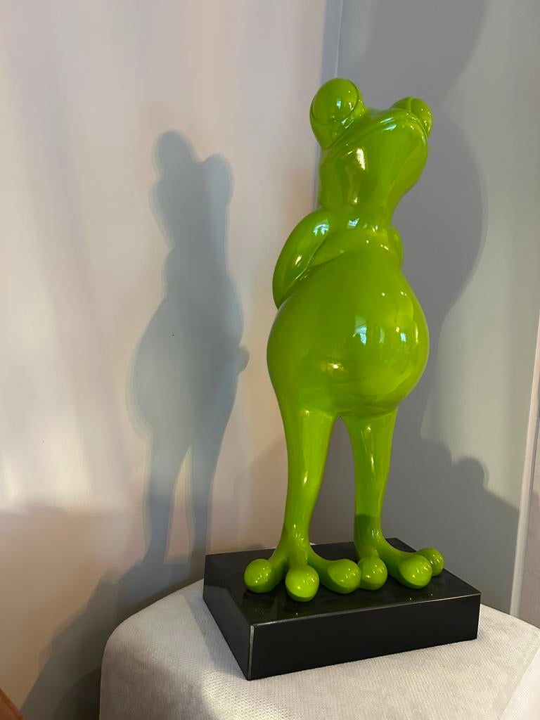 Moderne design kikker sculptuur – 66 cm – lime groen –, Ophalen