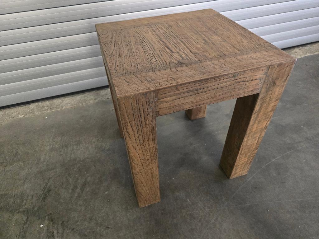 bijzettafel in teak 55x55x62H NIEUW, Enlèvement, Comme neuf
