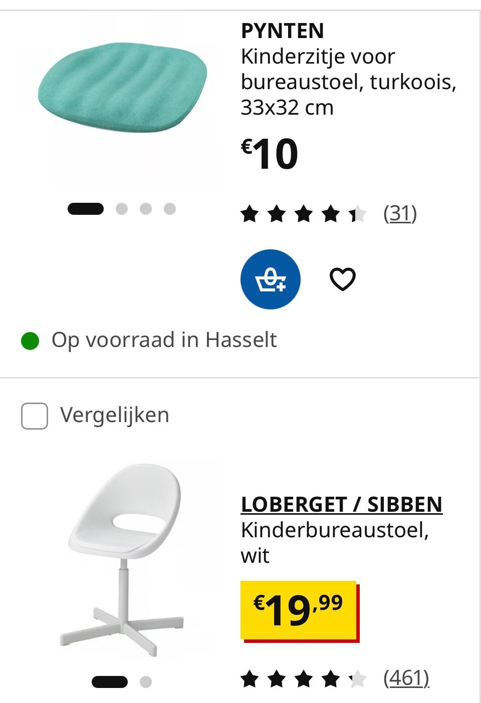 Bureaustoel met kussen ( nieuw), Huis en Inrichting, Ophalen, Wit, Nieuw, Bureaustoel