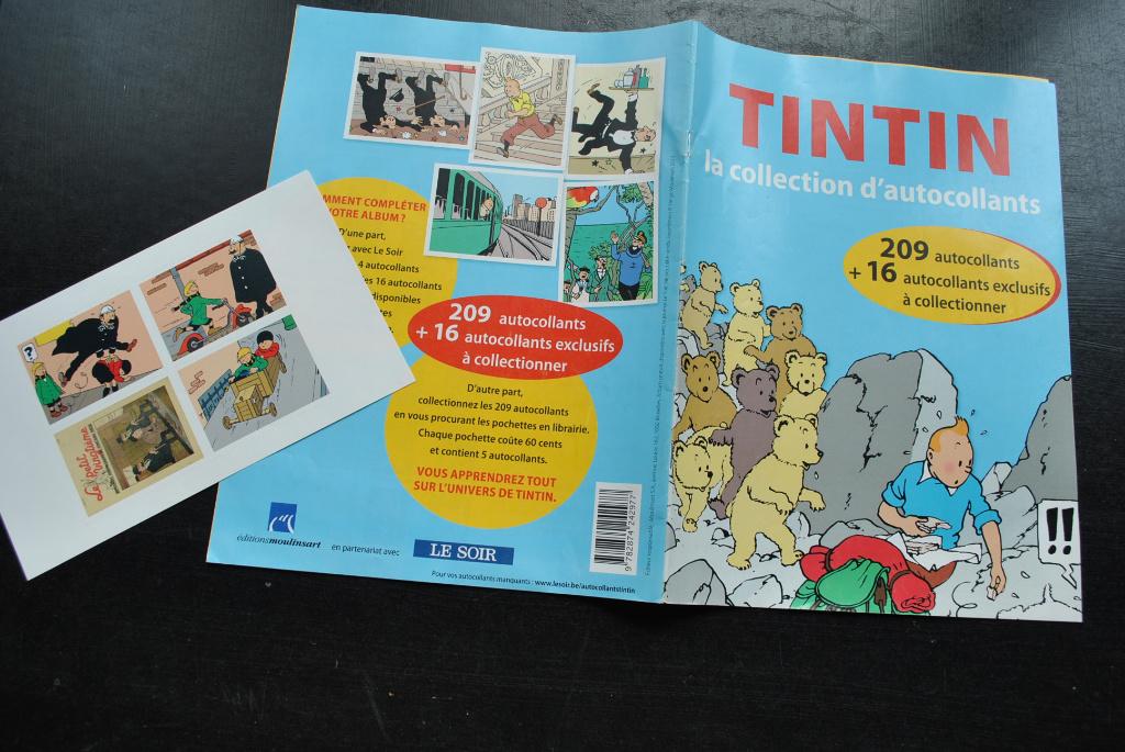 TINTIN LA COLLECTION D'AUTOCOLLANTS Album vide Hergé Le Soir, Livres, Enlèvement ou Envoi, Comme neuf