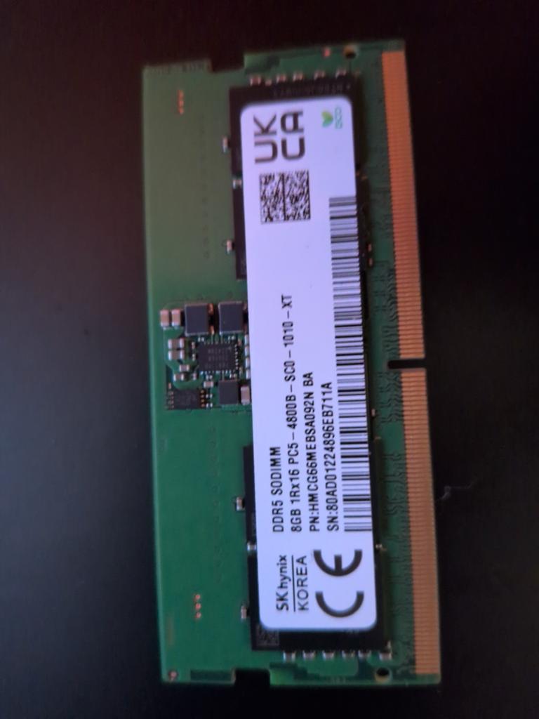DDR5 SODIMM RAM geheugen 8GB @4800MHz, 8 GB, Ophalen of Verzenden, Zo goed als nieuw, DDR5