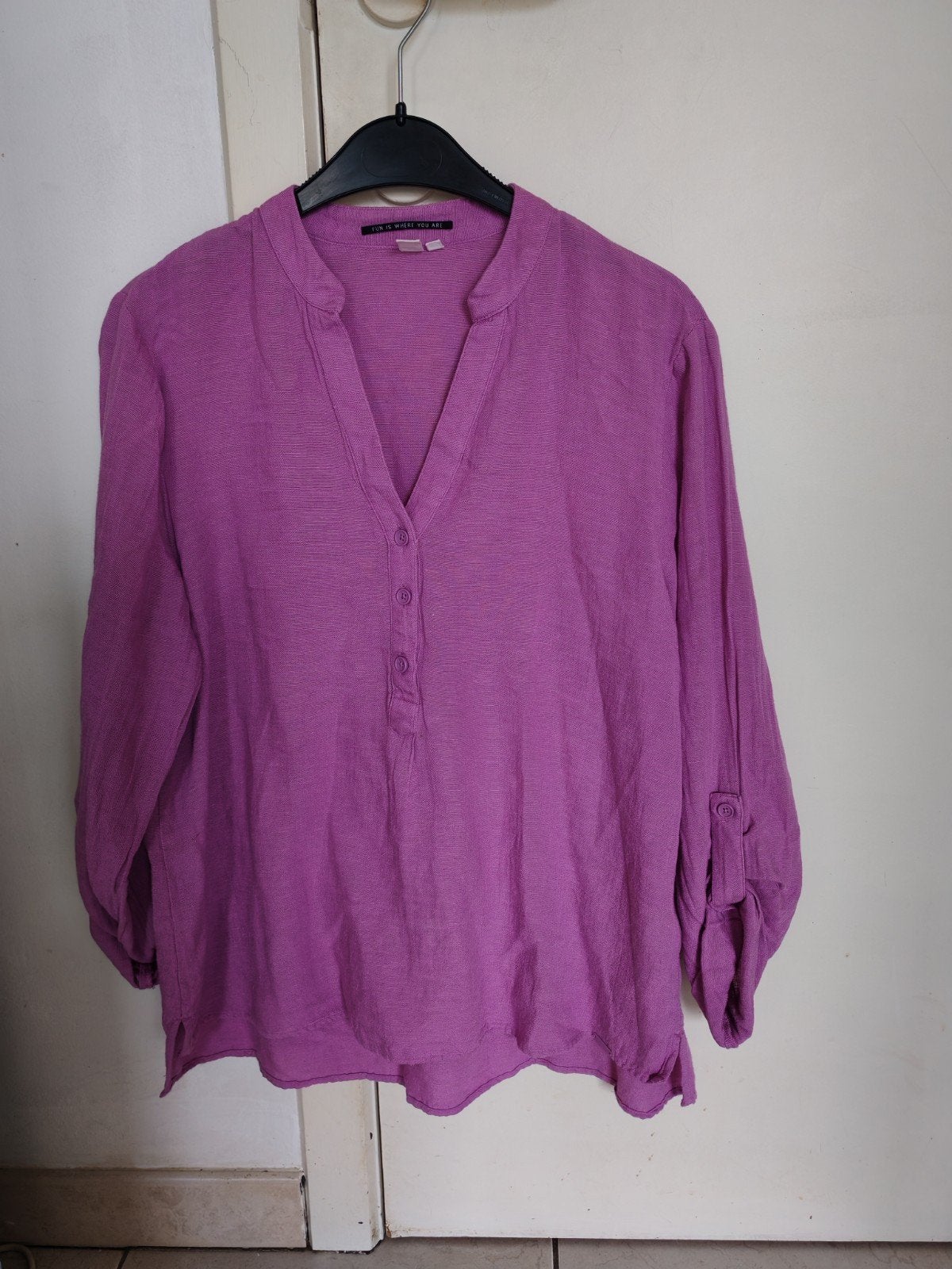 Tuniek 'QS', Kleding | Dames, Blouses en Tunieken, Paars, Zo goed als nieuw, QS, Ophalen