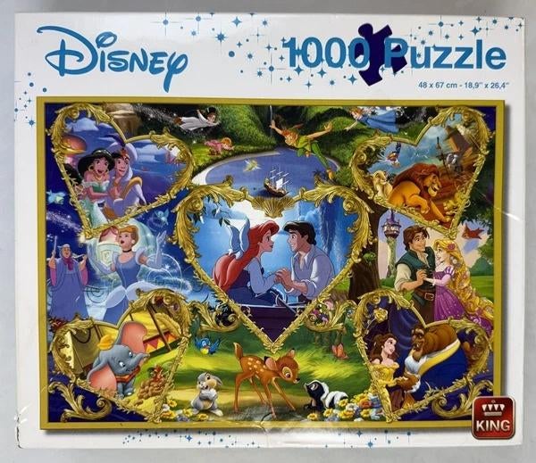 King Disney 05265 Film Magie Collage 1000 Stukjes Puzzel, Verzenden, 500 t/m 1500 stukjes, Zo goed als nieuw, Legpuzzel