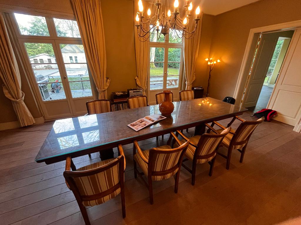 Antieke Tafel scheepstafel 3m (kloostertafel)+8 stoelen, Antiek en Kunst, Ophalen