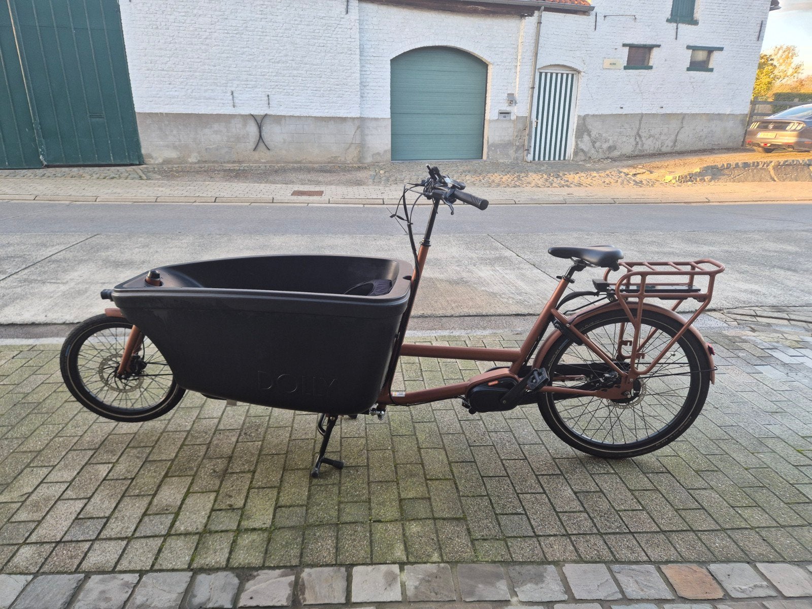 dolly bakfiets met regentent, Gebruikt, 2 kinderen, Elektrisch, Schijfrem