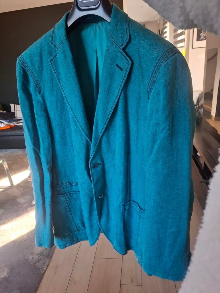 Veston veste lin Doublé turquoise T52 L Caramelo, Enlèvement ou Envoi, Caramelo, Bleu, Taille 52/54 (L)