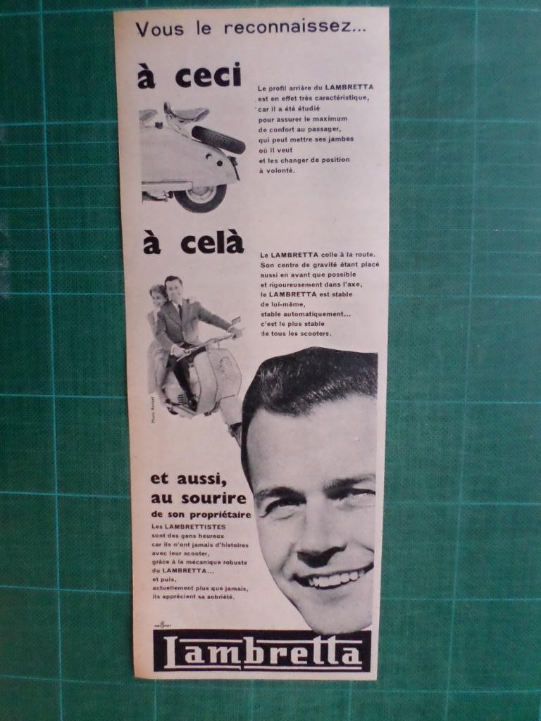 Lambretta scooter - publicité papier - 1957, Ophalen of Verzenden, Gebruikt, Overige typen