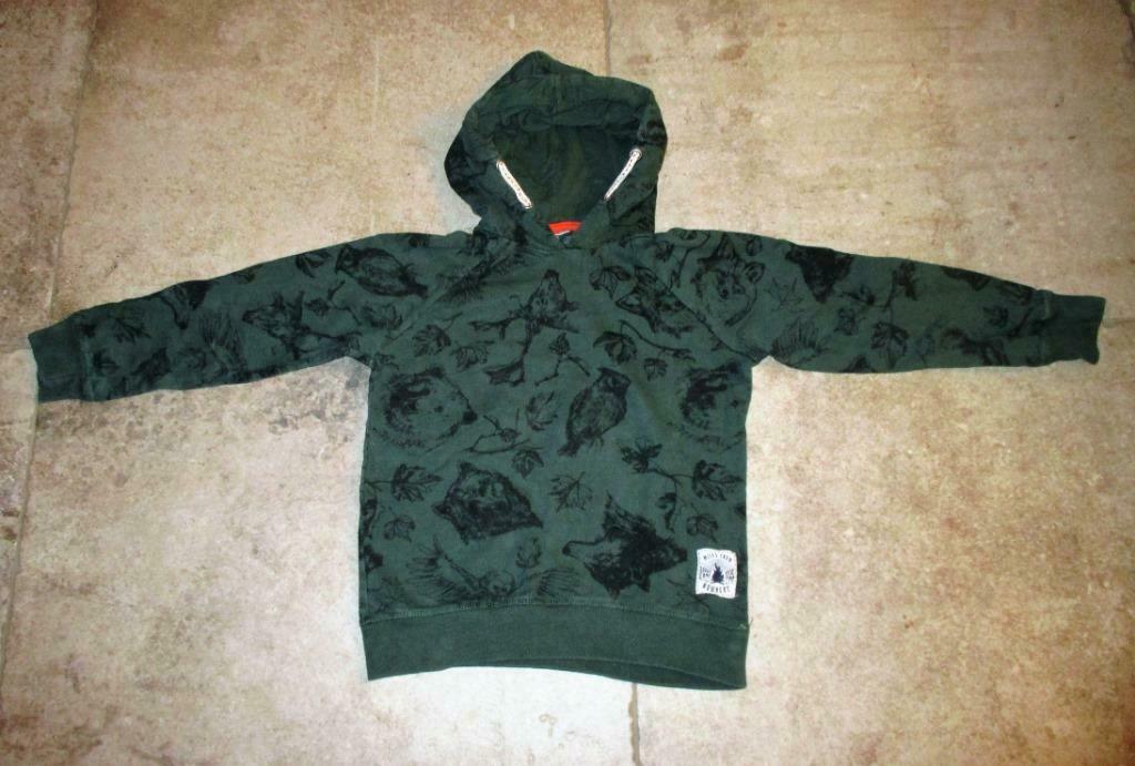 Groene sweater met kap - maat 134/140, Ophalen of Verzenden, Gebruikt, Trui of Vest