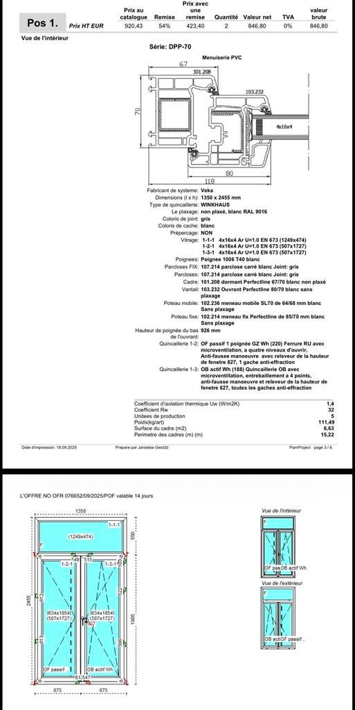 Chassis pvc neuf, Bricolage & Construction, Châssis & Portes coulissantes, Enlèvement, Neuf, Châssis de fenêtre