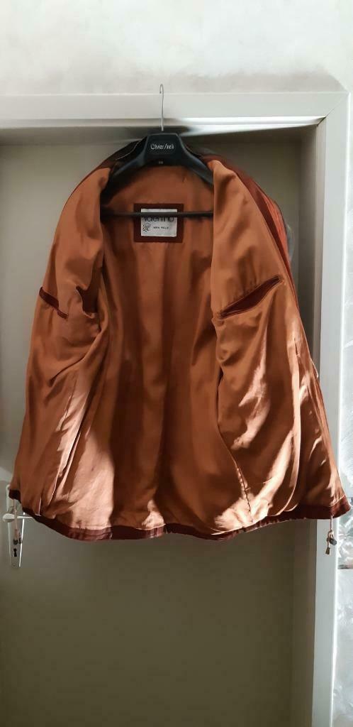Lederen daim jas maat 52 large als.nieuw, Ophalen, Zo goed als nieuw, Maat 52/54 (L), Leder