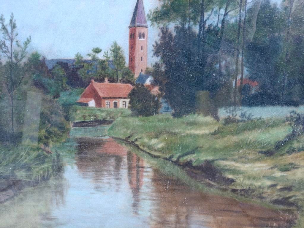 Peinture de paysage magnifiquement encadrée au pastel à Turn, Enlèvement