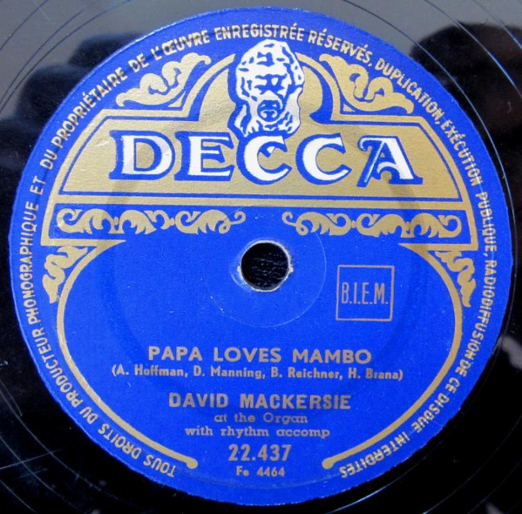 David Mackersie ‎– Papa Loves Mambo - 10", 78 RPM, Ophalen of Verzenden, Gebruikt, 10 inch