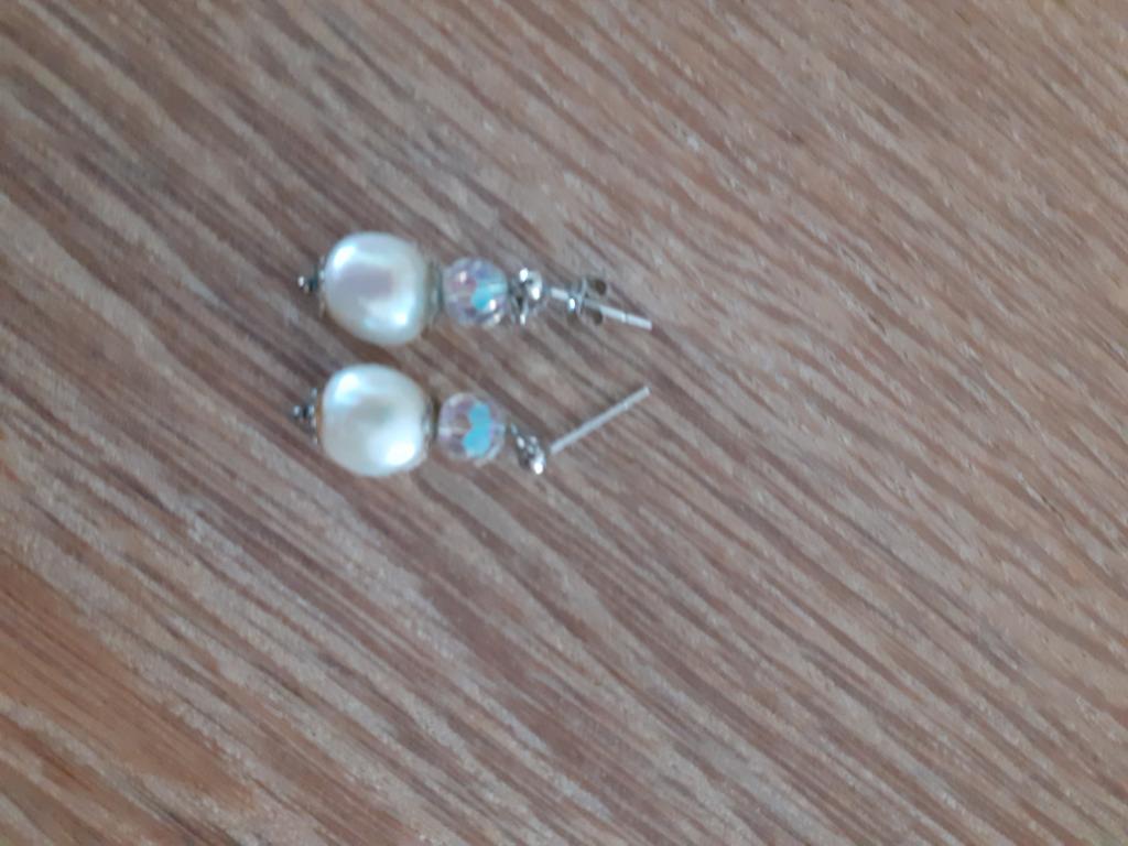 oorebellen met parels, Hangers, Verzenden, Nieuw, Zilver