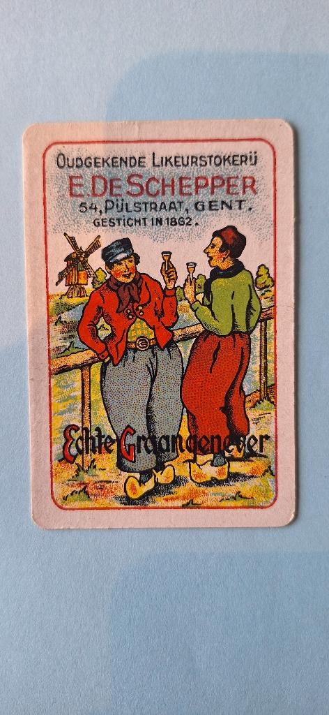 Carte à jouer Ghent — Distillerie liqueur E. De Schepper_51, Enlèvement ou Envoi, Utilisé, Carte(s) à jouer