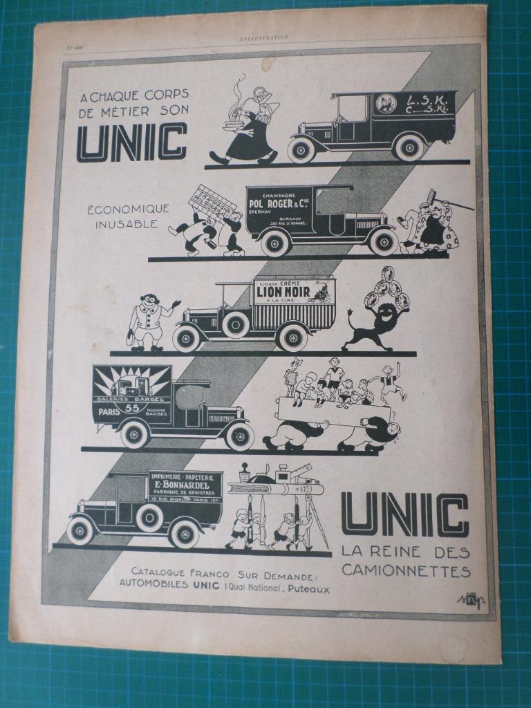 UNIC - publicité papier - 1929, Verzamelen, Ophalen of Verzenden, Gebruikt, Overige typen