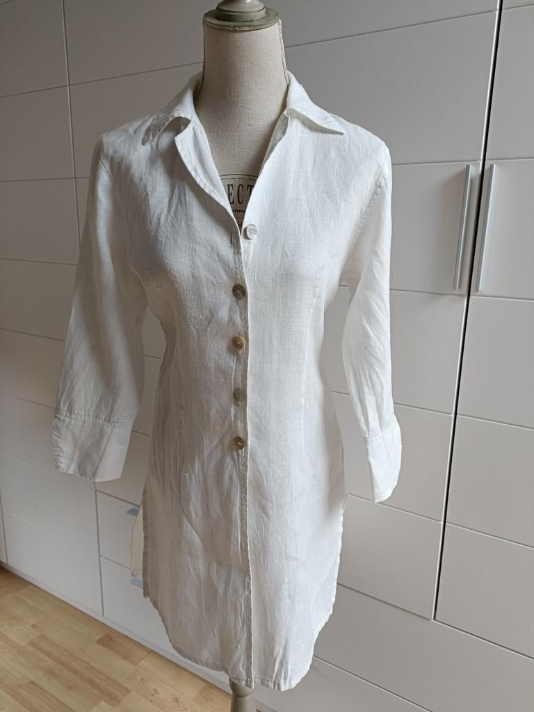 Longue chemise en lin No man's land, Enlèvement ou Envoi, Blanc