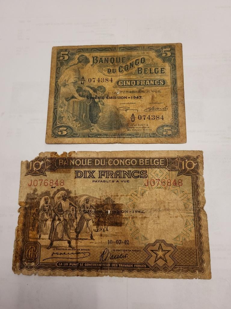 Bankbiljetten uit Belgisch-Congo, Ophalen of Verzenden