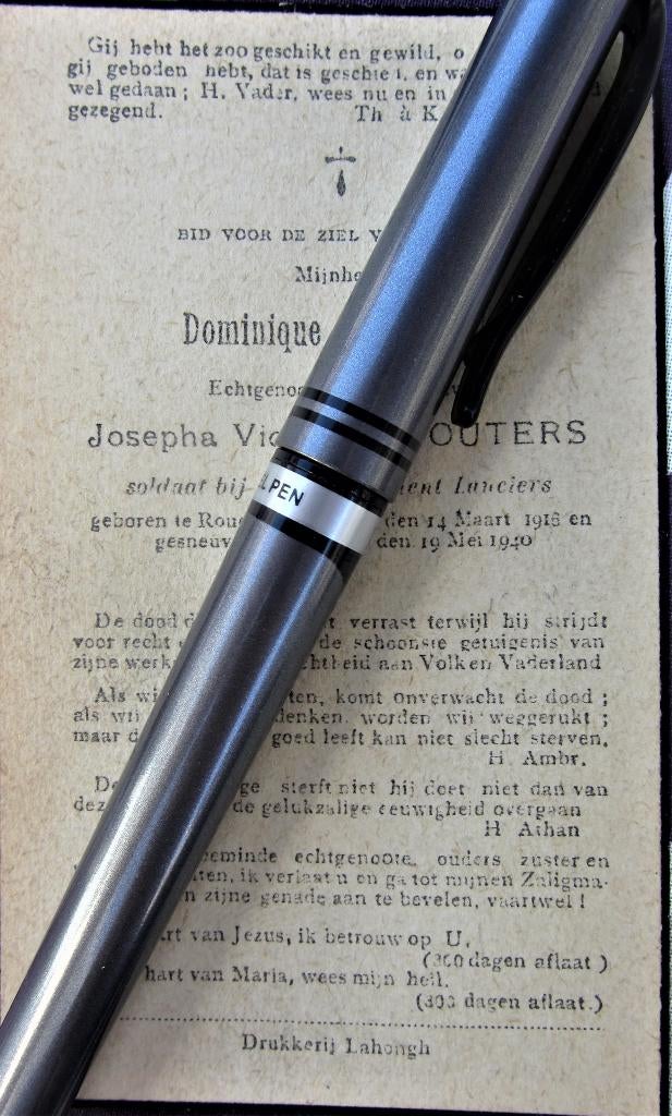 DOODSPRENTJE WO II- SOLDAAT DOMINIQUE DILLIER- MELSELE, Verzamelen, Ophalen of Verzenden, Bidprentje