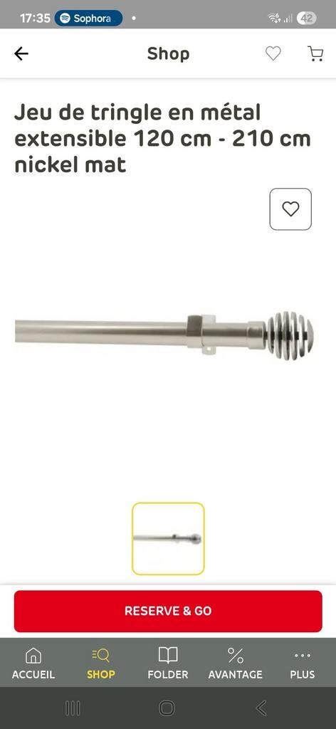 Tringle à rideaux extensible 120-210 cm, Enlèvement