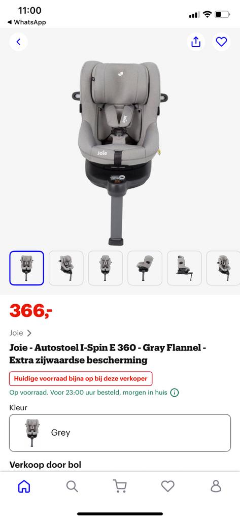 Joie - Autostoel I-Spin E 360 - Gray Flannel -, Autres marques, Mode veille, Enlèvement, Utilisé