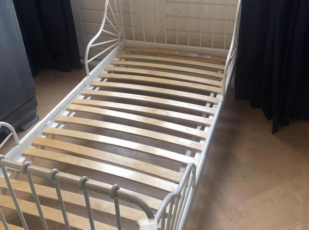 Ikea meegroei bed 80x200 wit Minnen - kinderbed, Kinderen en Baby's, Ophalen, Gebruikt, Lattenbodem