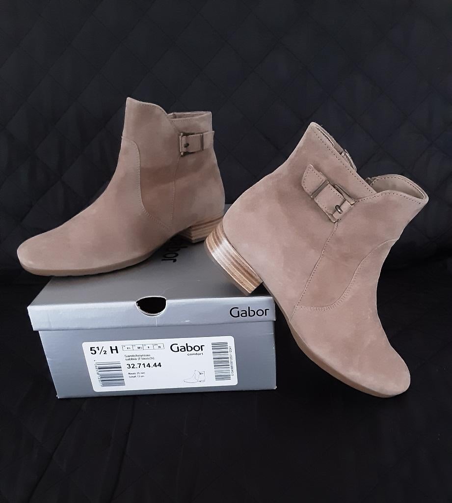 Gabor Comfort Boots neufs cuir beige, grande largeur H 38.5, Beige, Lage of Enkellaarzen, Nieuw, Gabor comfort