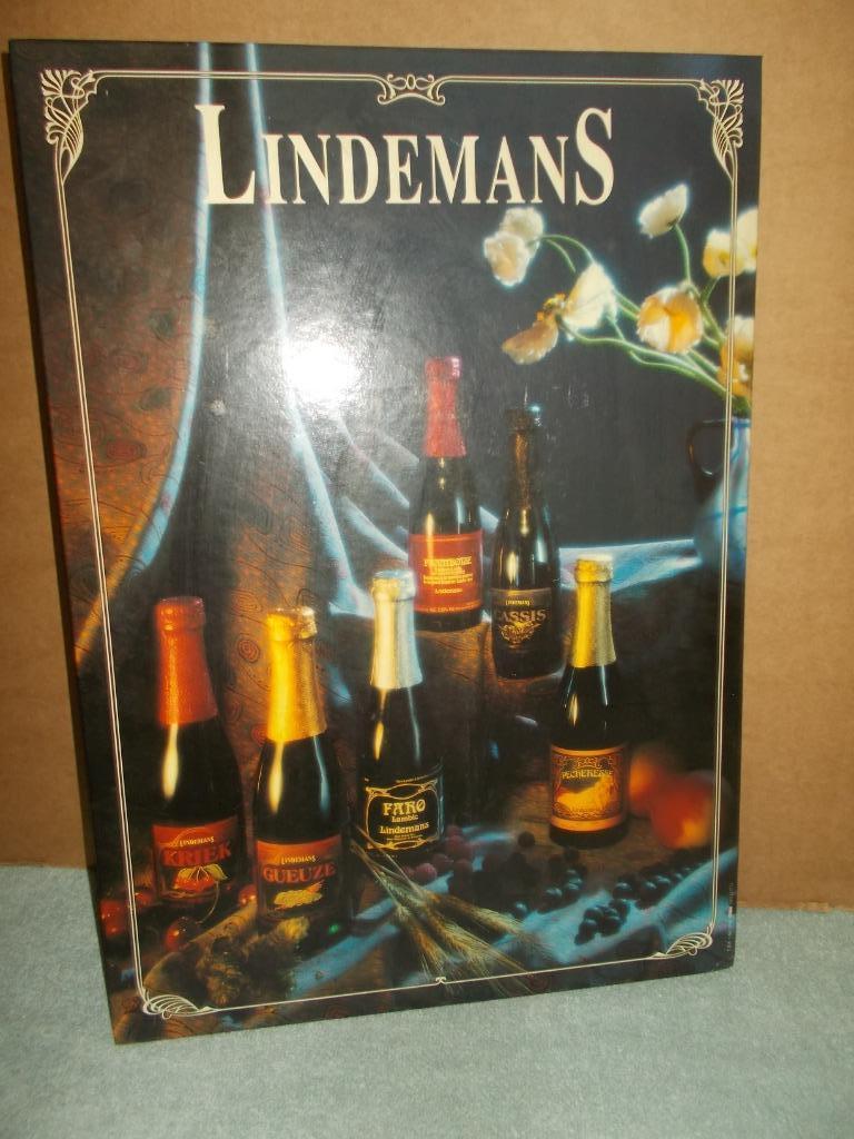 Lindemans - Lambic-Geuze reclame 1994 - Vlezenbeek, Verzenden, Gebruikt, Reclamebord, Plaat of Schild, Overige merken