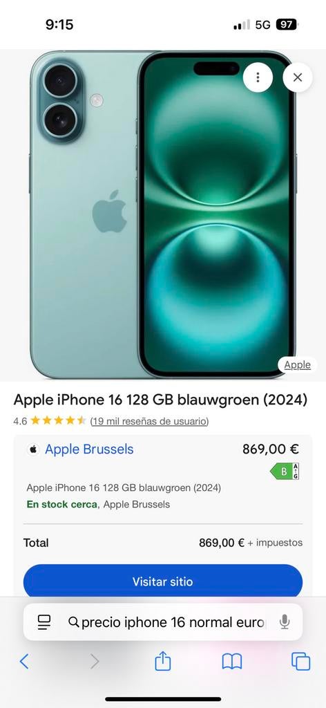 Iphone 16, Telecommunicatie, Mobiele telefoons | Apple iPhone, Ophalen of Verzenden, Zo goed als nieuw, IPhone 16