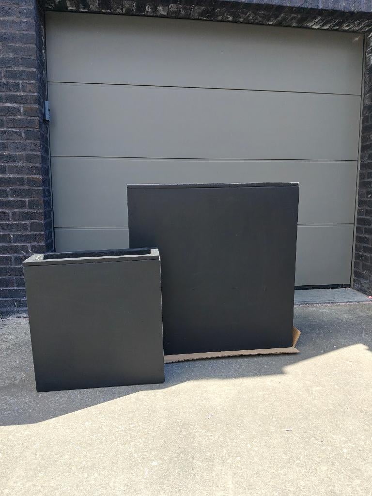 Clayfiber zwarte bloembakken - hoog - NIEUW- Kleifiber, Tuin en Terras, Bloembakken en Plantenbakken, Ophalen, Nieuw, 60 tot 100 cm