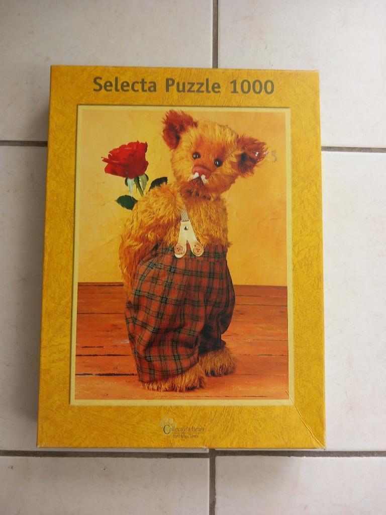 Puzzel 1000 stukjes - Helga Torfs - Beer met roos, Ophalen, 500 t/m 1500 stukjes, Zo goed als nieuw, Legpuzzel