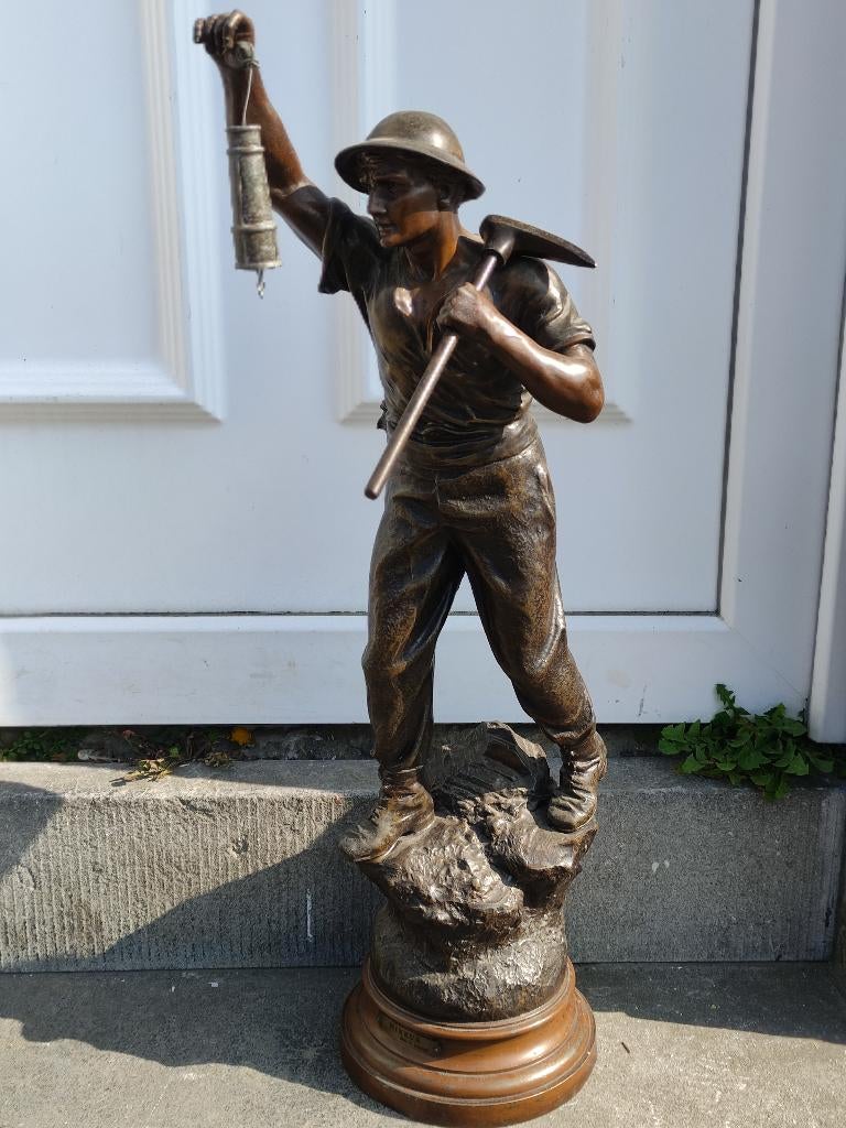 statue le mineur en zamac signe j becqx, Enlèvement ou Envoi