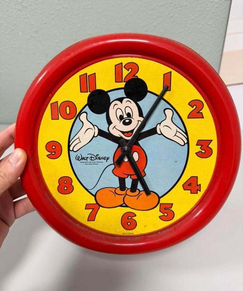 Vintage Disney Mickey Mouse Klok 1990 Zeldzaam Verzamelitem, Verzamelen, Disney, Zo goed als nieuw, Mickey Mouse, Ophalen of Verzenden