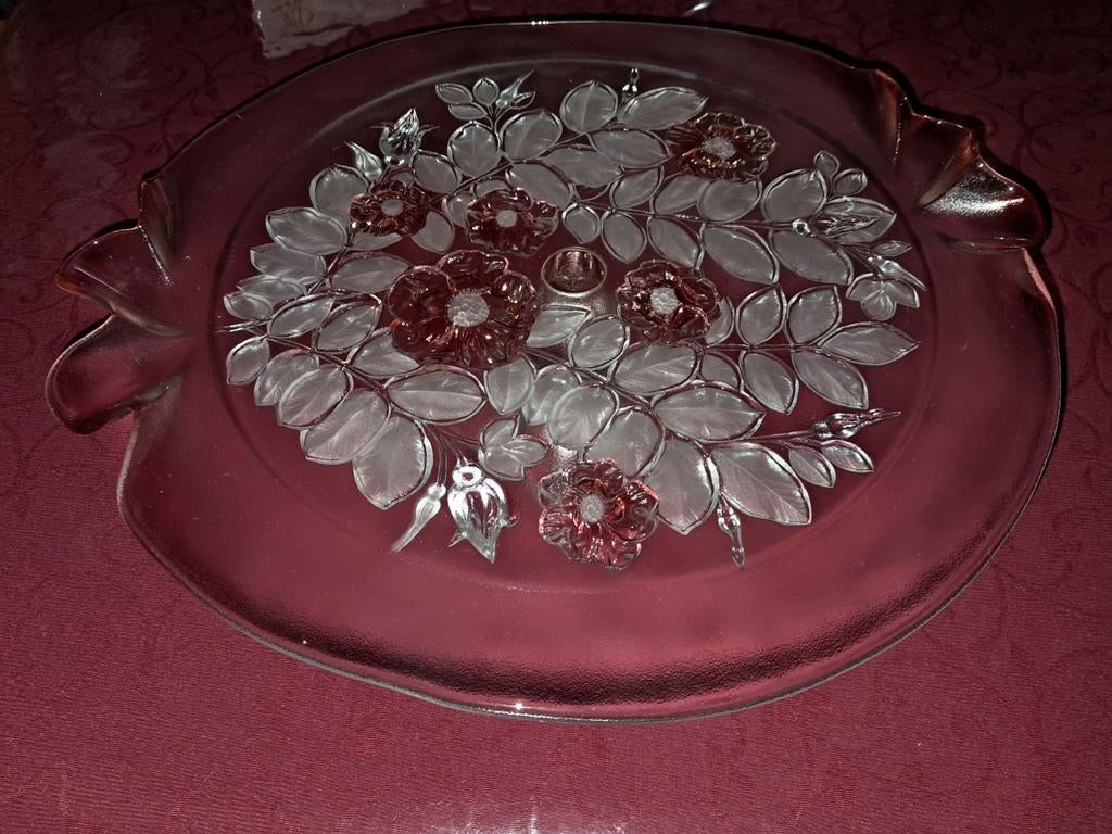 Plateau à tarte en cristal vintage