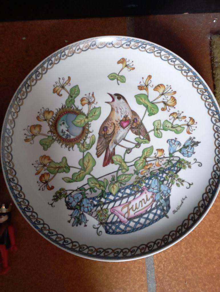 585) 2 x Hutschenreuther wandbord maandbord, Antiquités & Art, Antiquités | Porcelaine, Enlèvement ou Envoi