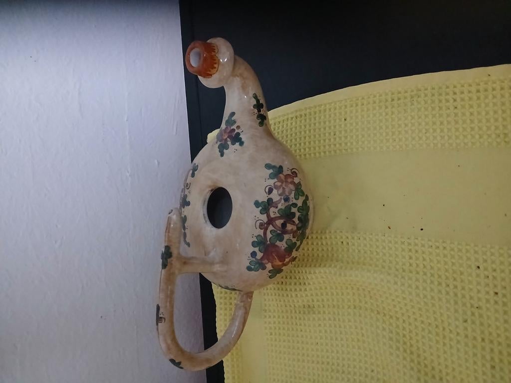 Kleine vintage olielamp vormige kandelaar houder gemaakt doo, Antiek en Kunst, Ophalen of Verzenden