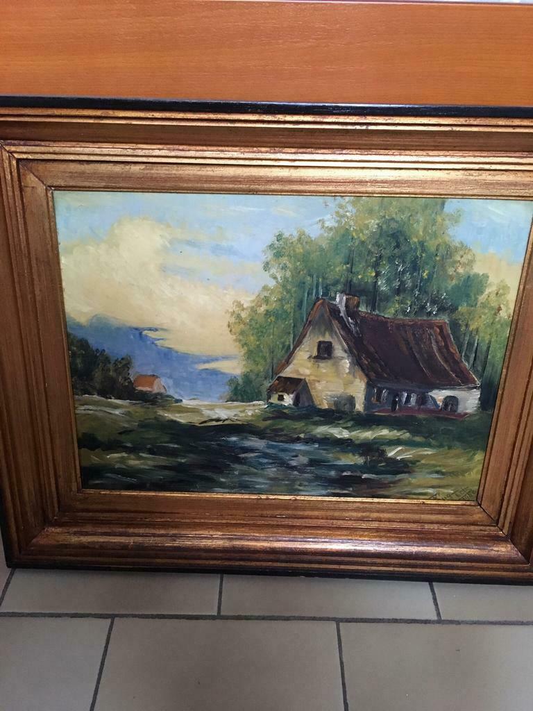 Schilderij op hout 40x30, Antiquités & Art, Art | Peinture | Classique, Enlèvement