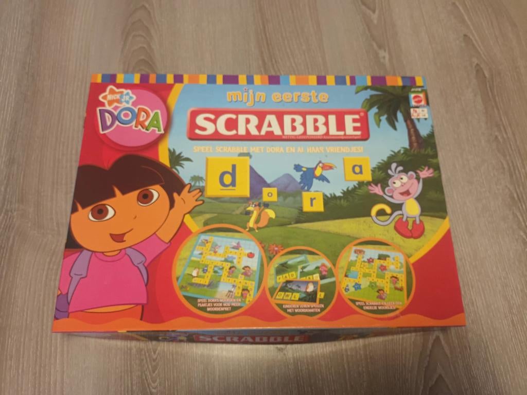 Dora Scrabble, Hobby en Vrije tijd, Gezelschapsspellen | Bordspellen, Ophalen, Zo goed als nieuw, Mattel